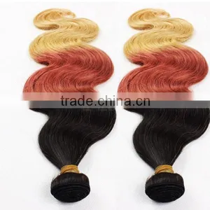 Double Wefts Unprocessed Wholesale Cheapest Brazilian 6a Virgin Hair Three Tone Virgin Brazilian Omber Weave Hair thumbnail-4