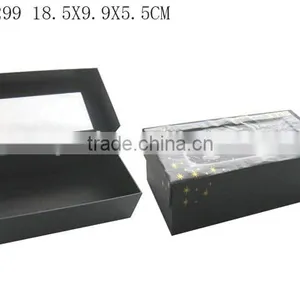 P1299 Simple Paper Sock Gift Packaging Box With PVC Window thumbnail-1