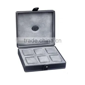 Luxury Suede Velvet Watch Jewelry Leather Covered Wooden Box W1237 thumbnail-1