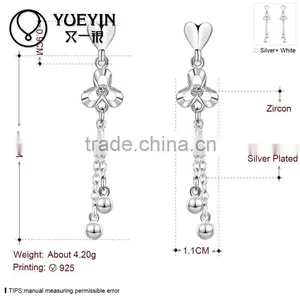 2015 Fashion Style With Diamond Sliver Plated Earrings thumbnail-3