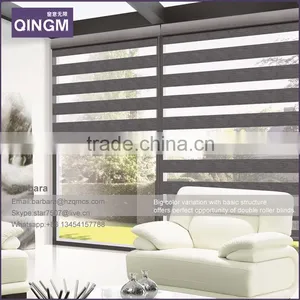 Blackout Fabric Window Zebra Roller Blinds Sun Strip Curtain thumbnail-1