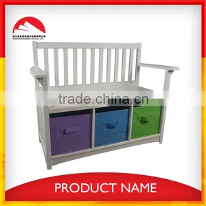 White Wooden Chair With Storage Box, Bench With Storage Box thumbnail-1