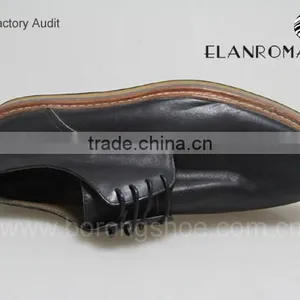 Black Fashion Lace up Leather Shoes for Men in Guangzhou Manufacturer thumbnail-5