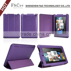 Ultra-thin PU Three Folding Kids Friendly Case for Amazon Kindle Fire HD 7 Cover thumbnail-1