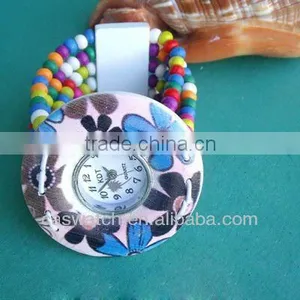Fashion Colored Wooden Bamboo Watch Coconut Bracelet Watch thumbnail-1