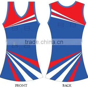Red Color Custom Made Netball Dress Fit Slim Style thumbnail-3