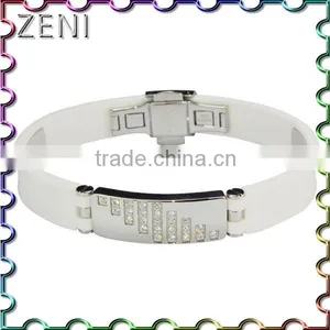 2016 Most Popular Silicone 316L Stainless Steel Energy Fashion Bracelet thumbnail-1