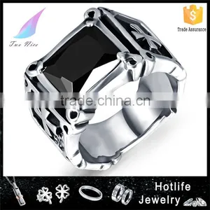 Zircon Jewelry for Men Popular 2016 Stainless Steel Middle Finger Ring thumbnail-1