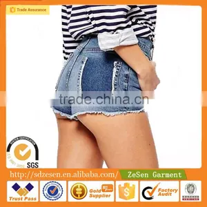 High-Rise Slim Fit Hot Pants Cut-Off Short Denim Shorts With Back Pocket Detail For Women thumbnail-5
