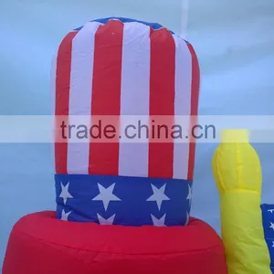 PATRIOTIC INFLATABLE 6' UNCLE SAM HOLDING AMERICAN FLAG WITH BALD EAGLE thumbnail-3
