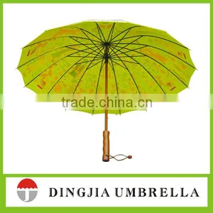 Wooden Pole 190t Pongee Umbrella Fabric 100% Polyester Free-standing Straight Umbrella thumbnail-1