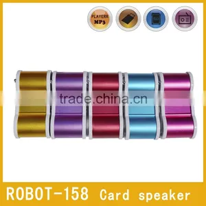 Robot-158u Aluminum Alloy Hi-Fi Stereo Portable Fm Radio,USB Music Speaker,Telescope Card Speaker thumbnail-1