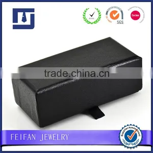 Stock Wholesale Cufflinks Rectangle Box of High-grade Black Cufflinks Box thumbnail-1