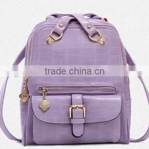 Korean Design Backpack Macarons Color Backpack Leather School Backpack thumbnail-1