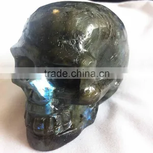 Labradorite Skull Gemstone Sculpture Decor thumbnail-2