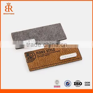 Clothing Ban Label Leather Patch for Dress High Quality Cuatom thumbnail-1