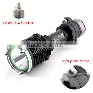 1158 New Design!! XM-L T6 LED Ultra Power Aluminum Torch Light Rechargeable Led With Emergency Hammer thumbnail-6