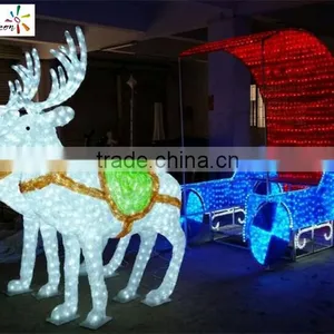 Large Christmas Light With Santa and Reindeer Smart Outdoor Christmas Reindeer Lights thumbnail-2