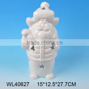 Decorative White Porcelain Lighted Santa Claus Outdoor Christmas Decorations With Led Light thumbnail-1