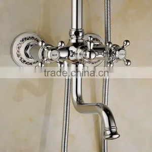 Luxury Hotel Rain/rainfall Bathroom Shower Set,antique Brass Shower Set thumbnail-4