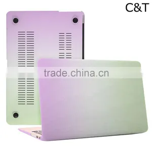 C&T Orange + Green Rainbow Rubberized Hard Case Cover for Macbook Pro 15.4" Quality Choice thumbnail-3