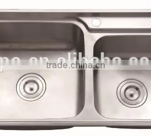 Top-Mount / Drop In Stainless Steel Double Bowl Kitchen Sink UC02 thumbnail-1
