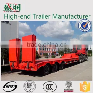 China Trailer Factory Tri-axle Semi Trailer, Low Bed Trailer thumbnail-1