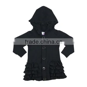 Designer Girls Jackets Knit Cotton Fall Jackets Ruffle Long Sleeves Baby Girls Autumn Jackets thumbnail-2