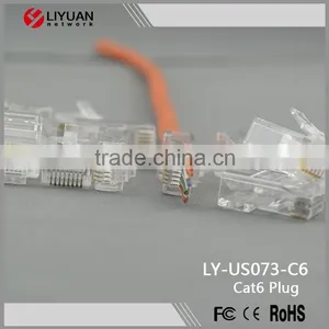 LY-US073-C6 Ningbo Liyuan Cat6 RJ45 Modular Plug With Holes thumbnail-1