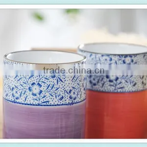 300ml Ceramic Japanese Colorfull Arrange Cup With Double Pattern thumbnail-2