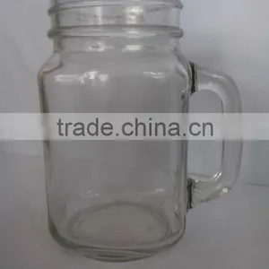 Clear Glass Drinking Cup With Handle thumbnail-1