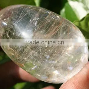Natural White Rutilated Quartz Crystal Egg Language Option French thumbnail-1