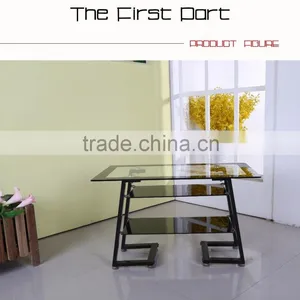 Modern Living Room Furniture Black Tempered Glass TV Stand thumbnail-2