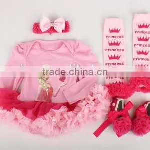 Children Frocks Flower Tutu Dress Cotton Long Sleeves Flower Tutu Dress thumbnail-6