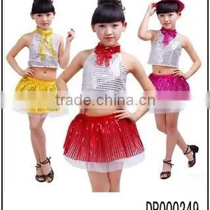 Children Girl Latin Dance Dress Yellow Red Rose Red Children Girl Latin Dance Dress thumbnail-1