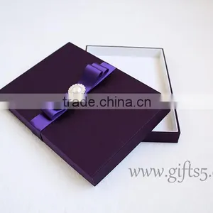 Luxury Elegant Purple Wedding Gift Box Wedding Invitation Box thumbnail-1