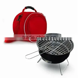 Camping Small Round Charcoal Barbecue With Cooler Bag Bbq thumbnail-1