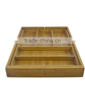 DT021/Bamboo Expandable Drawer Organizer,Utensil-Cutlery Utility Drawer Organizer thumbnail-2