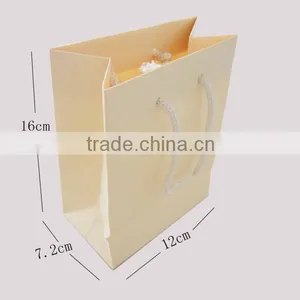 Fancy Peige Paper Bags With Cotton Rope Handle thumbnail-1