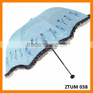 Lace Dancing Girl Print Triple Fold Umbrella thumbnail-1