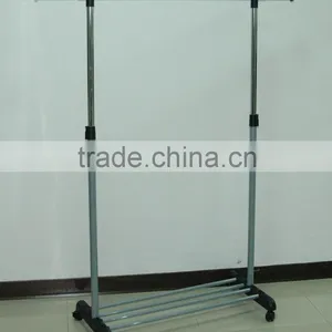 Up Down Shelf With Single Pole Expandable Cloth Garment Display Rack thumbnail-1