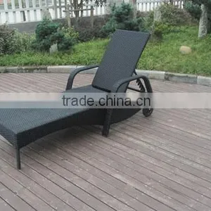 Garden Lounge With Wheel Rattan Sun Lounge thumbnail-2