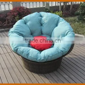 Modern Rattan Swivel Sofa Chair Round Cushion Cover thumbnail-1