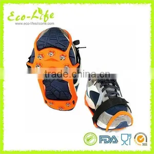 Popular 4 Sizes 10 Nails Mountain Climbing Silicone Rubber Ice Gripper Crampons Spikes for Snow Ice Raining Road thumbnail-5