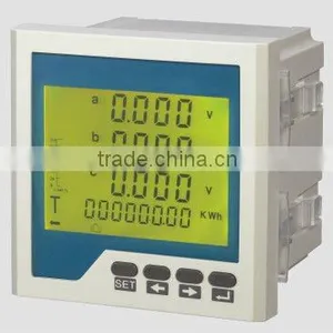 96*96 THREE-PHASE THREE ROW MULTICHANNEL LCD DIGITAL DISPLAY ENERGY METER RH-3D3Y thumbnail-1