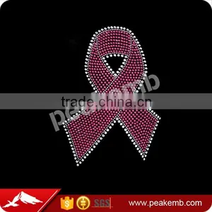 Breast Cancer Pink Ribbons Custom Rhinestone Transfers in China thumbnail-1