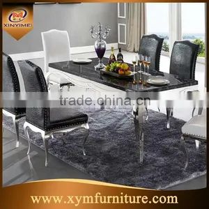 Modern Royal Marble Stainless Steel Dining Table Design for Banquet Hall thumbnail-1