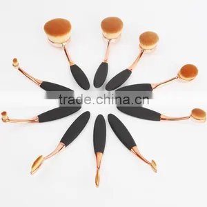 High Quality New Arrive Oval Tooth Brush Design Makeup Brush,10pcs Oval Brush Set thumbnail-1