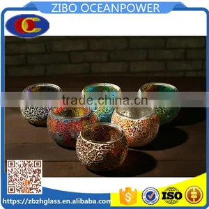 Glass Candleholder Glass Mosaic Jar Different Colors thumbnail-1