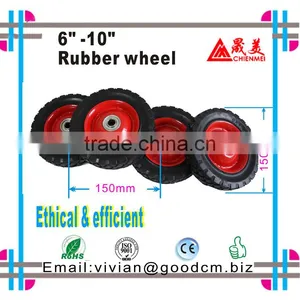 Steel Wheel /Roue en Metal/ Ruled Rubber Lawnmower Lawn Push Mower Wheel 6+ Inch Diameter thumbnail-3